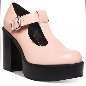 🌻 NEW - Madden Girl Womens Roony Pink Buckle Platform Pumps Mary Janes Size 6.5